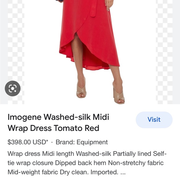 Equipment Red Silk Wrap Dress - Picture 2 of 5